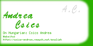 andrea csics business card